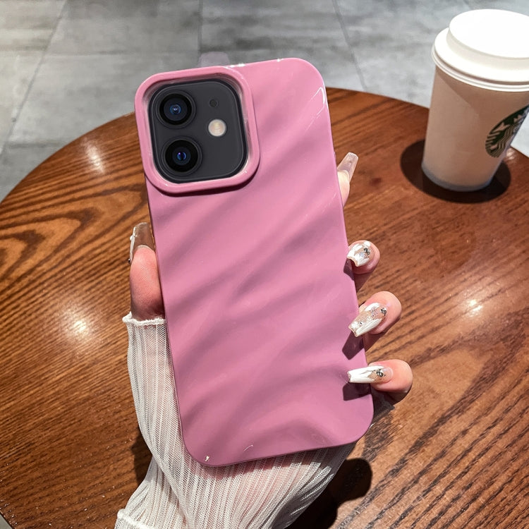 For iPhone 12 / 12 Pro Solid Color Wave Texture TPU Phone Case(Taro Purple) - iPhone 12 / 12 Pro Cases by buy2fix | Online Shopping UK | buy2fix