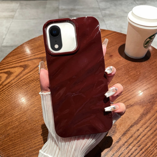For iPhone XR Solid Color Wave Texture TPU Phone Case(Wine Red) - More iPhone Cases by buy2fix | Online Shopping UK | buy2fix
