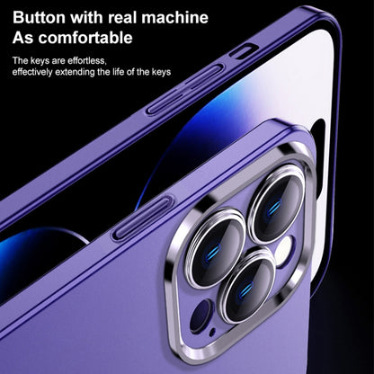 For iPhone 13 Pro Max Frosted Metal Material Phone Case with Lens Protection(Purple) - iPhone 13 Pro Max Cases by buy2fix | Online Shopping UK | buy2fix