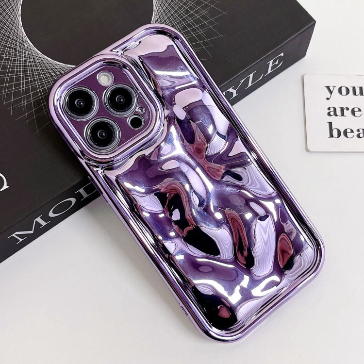 For iPhone 14 Electroplating Meteorite Texture TPU Phone Case(Purple) - iPhone 14 Cases by buy2fix | Online Shopping UK | buy2fix