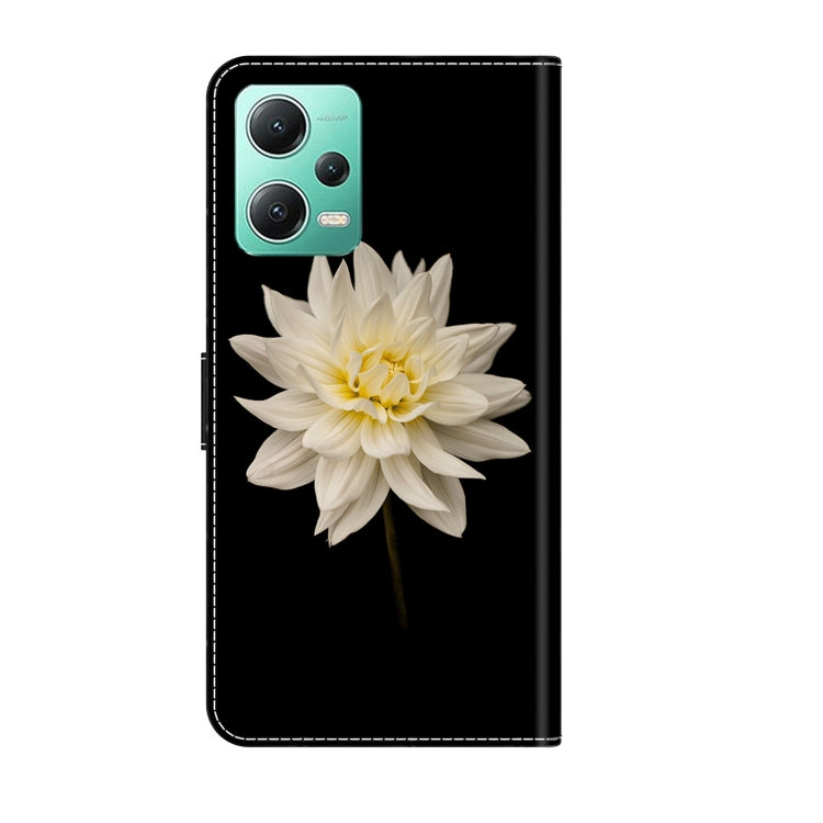 For Xiaomi Redmi Note 12 5G Global / Poco X5 Crystal 3D Shockproof Protective Leather Phone Case(White Flower) - Xiaomi Cases by buy2fix | Online Shopping UK | buy2fix