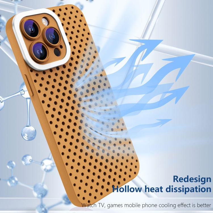 For iPhone 12 Pro Max Hollow Heat Dissipation TPU Phone Case(Brown) - iPhone 12 Pro Max Cases by buy2fix | Online Shopping UK | buy2fix