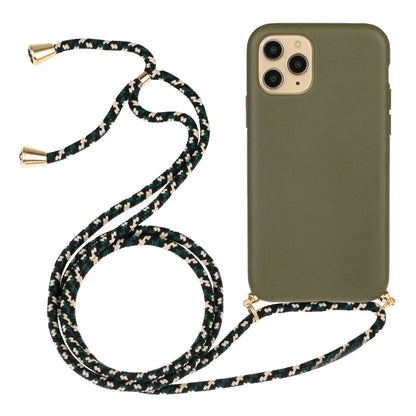 For iPhone 15 Pro Wheat Straw Material + TPU Phone Case with Lanyard(Army Green) - iPhone 15 Pro Cases by buy2fix | Online Shopping UK | buy2fix