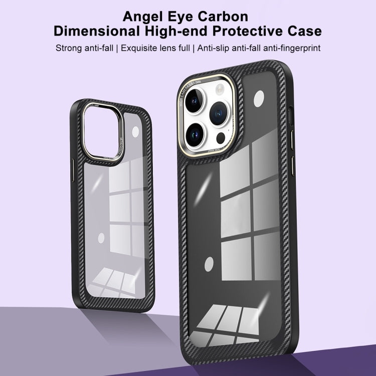 For iPhone 14 Pro Carbon Fiber Transparent Back Panel Phone Case(Blue) - iPhone 14 Pro Cases by buy2fix | Online Shopping UK | buy2fix