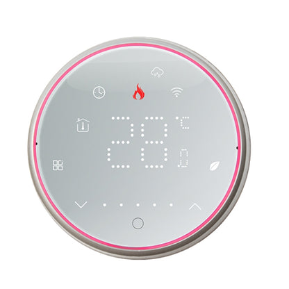 BHT-6001GALW 95-240V AC 5A Smart Round Thermostat Water Heating LED Thermostat With WiFi(White) - Thermostat & Thermometer by buy2fix | Online Shopping UK | buy2fix