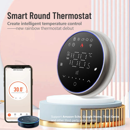 BHT-6001GALW 95-240V AC 5A Smart Round Thermostat Water Heating LED Thermostat With WiFi(White) - Thermostat & Thermometer by buy2fix | Online Shopping UK | buy2fix