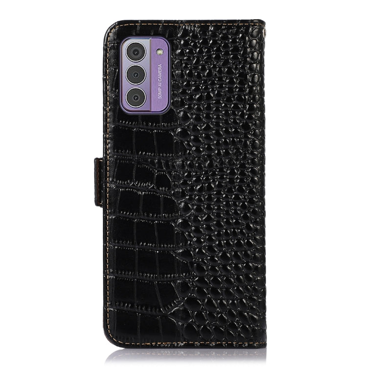 For Nokia G42 5G Crocodile Top Layer Cowhide Leather Phone Case(Black) - Nokia Cases by buy2fix | Online Shopping UK | buy2fix