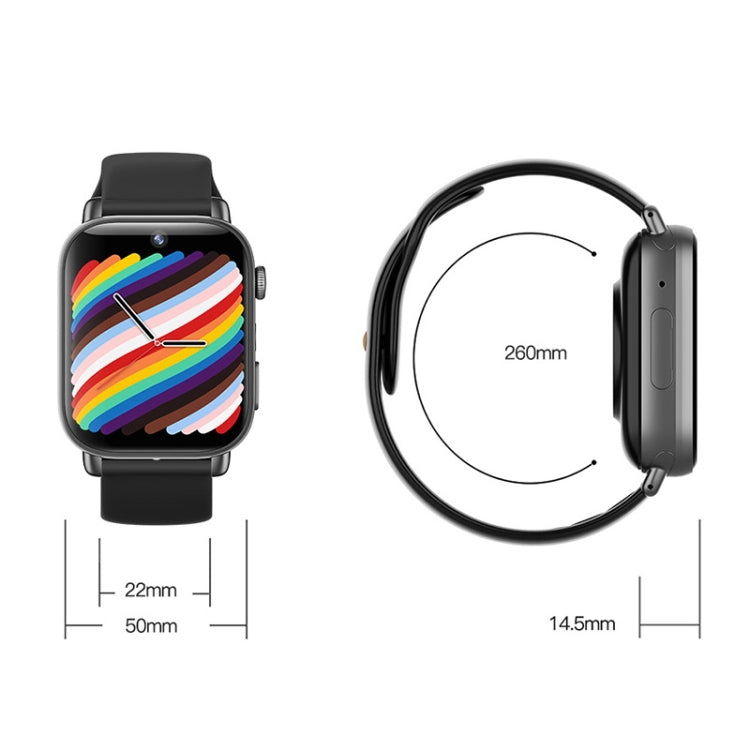 UNIWA X1S 1.9 inch IP67 Waterproof 4G Android 8.1 Dual Cameras Smart Watch Support Temperature Measurement, Specification:1G+8G(Black) - Android Watch by UNIWA | Online Shopping UK | buy2fix