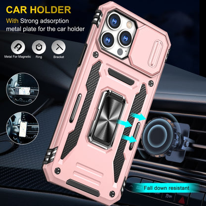 For iPhone 15 Pro Max Armor PC + TPU Camera Shield Phone Case(Rose Gold) - iPhone 15 Pro Max Cases by buy2fix | Online Shopping UK | buy2fix