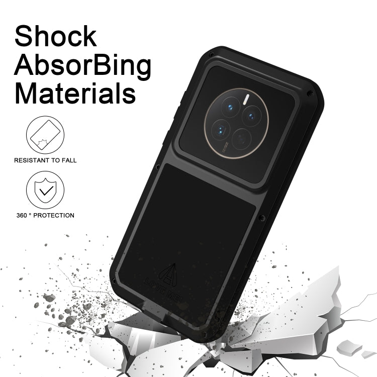 For Huawei Mate 50 Pro LOVE MEI POWERFUL Metal Shockproof Life Waterproof Dustproof Phone Case(White) - Huawei Cases by LOVE MEI | Online Shopping UK | buy2fix