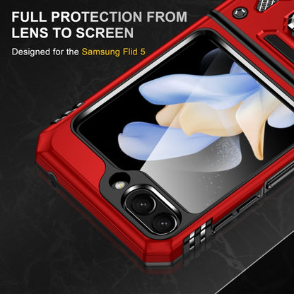 For Samsung Galaxy Z Flip5 5G Armor PC + TPU Camera Shield Phone Case(Red) - Galaxy Z Flip5 Cases by buy2fix | Online Shopping UK | buy2fix