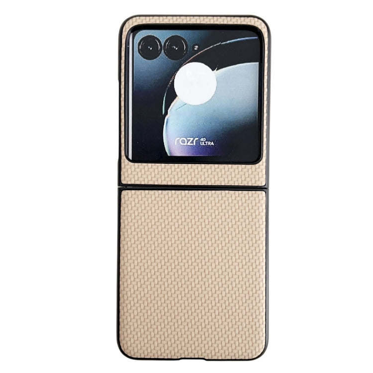 For Motorola Razr 40 Ultra / Razr 2023 Weave Texture PC Phone Case(Gold) - Motorola Cases by buy2fix | Online Shopping UK | buy2fix