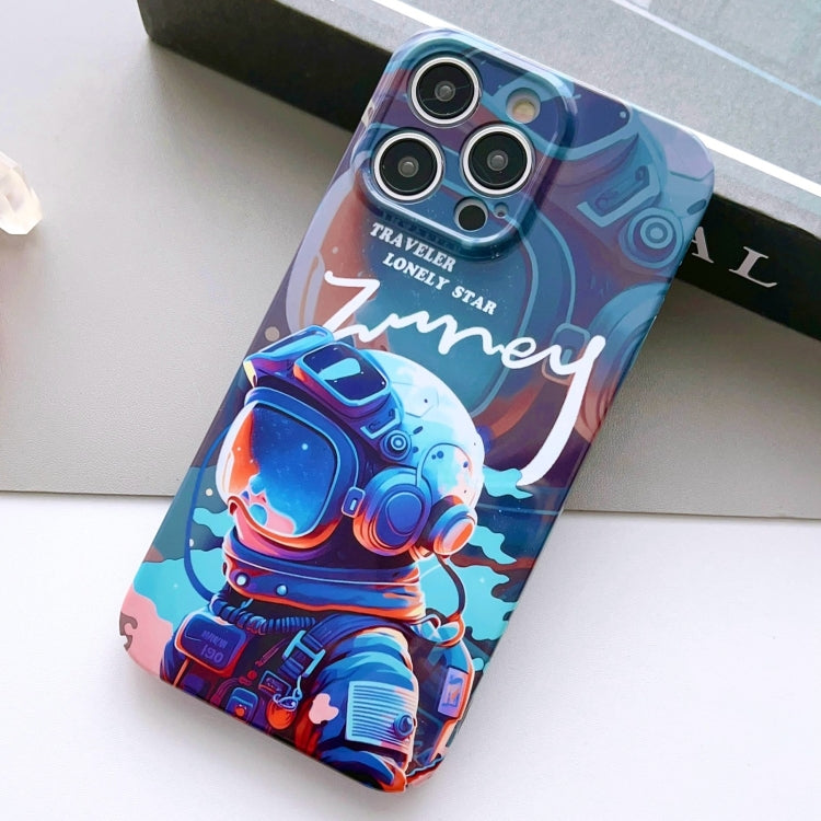 For iPhone 13 Pro Painted Pattern Precise Hole PC Phone Case(Blue Paint Astronaut) - iPhone 13 Pro Cases by buy2fix | Online Shopping UK | buy2fix