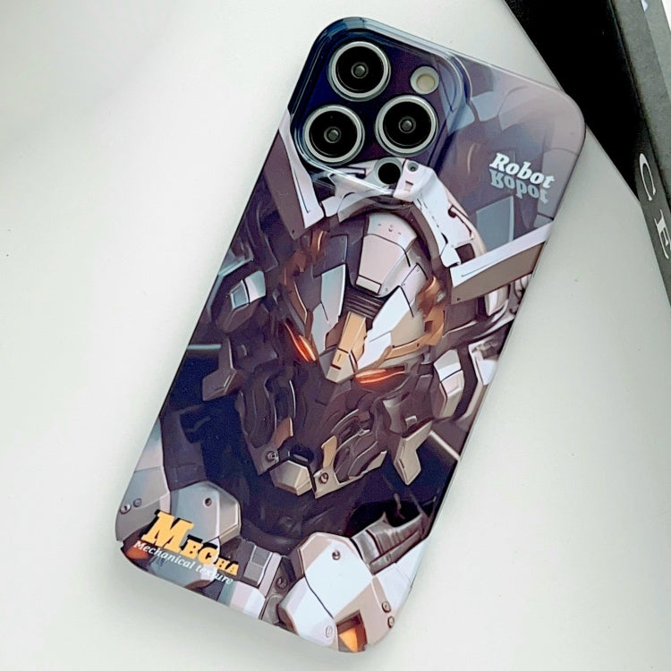 For iPhone 13 Pro Painted Pattern Precise Hole PC Phone Case(Grey Robot) - iPhone 13 Pro Cases by buy2fix | Online Shopping UK | buy2fix