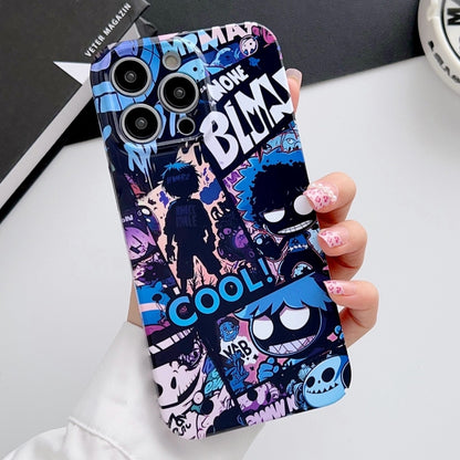 For iPhone 11 Pro Painted Pattern Precise Hole PC Phone Case(Purple Comics) - iPhone 11 Pro Cases by buy2fix | Online Shopping UK | buy2fix