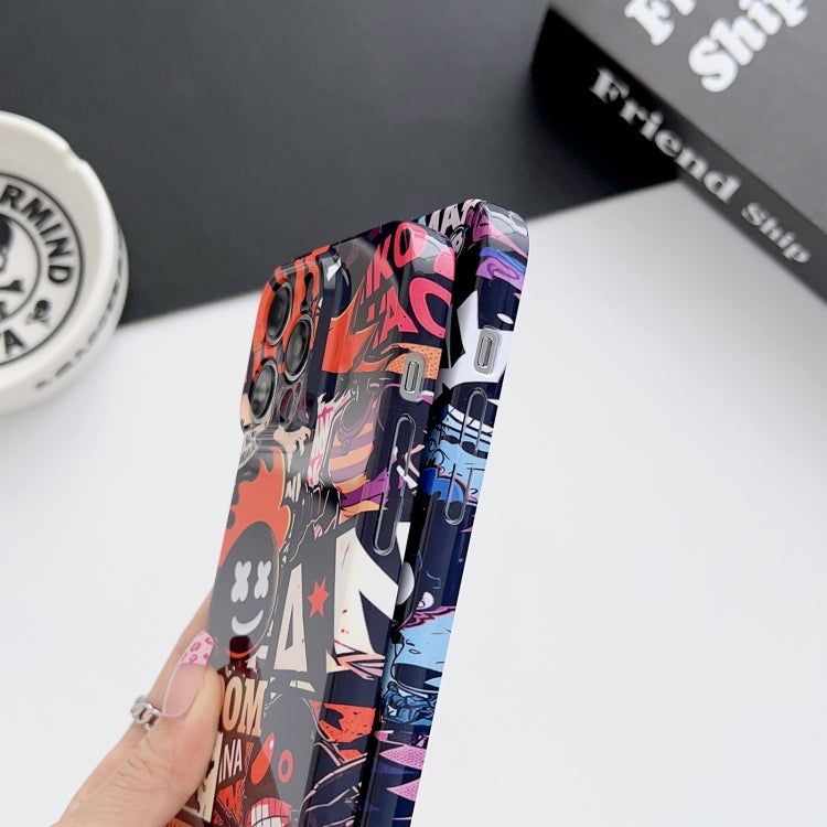 For iPhone XS Max Painted Pattern Precise Hole PC Phone Case(Comics Umbrella Boy) - More iPhone Cases by buy2fix | Online Shopping UK | buy2fix