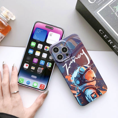 For iPhone 8 Plus / 7 Plus Painted Pattern Precise Hole PC Phone Case(Purple Comics) - More iPhone Cases by buy2fix | Online Shopping UK | buy2fix