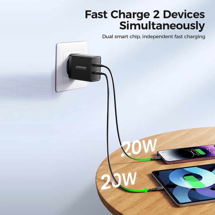 JOYROOM TCF09 40W Dual USB-C / Type-C 2PD Mini Intelligent Fast Charger(EU Plug) - USB Charger by JOYROOM | Online Shopping UK | buy2fix