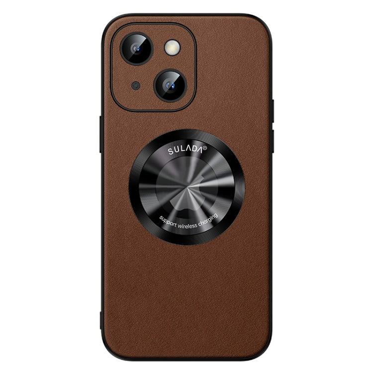 For iPhone 15 Plus SULADA Microfiber Leather MagSafe Magnetic Phone Case(Brown) - iPhone 15 Plus Cases by SULADA | Online Shopping UK | buy2fix