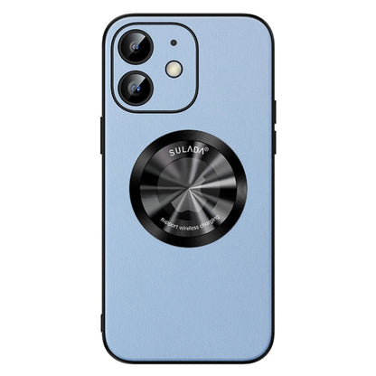 For iPhone 12 SULADA Microfiber Leather MagSafe Magnetic Phone Case(Sierra Blue) - iPhone 12 / 12 Pro Cases by SULADA | Online Shopping UK | buy2fix