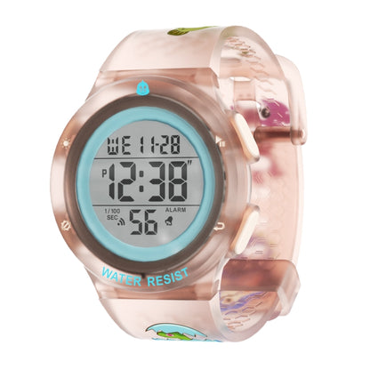 SPOVAN K01 Women Children LED Luminous Waterproof Electronic Sports Watch(Transparent Pink) - LED Digital Watches by SPOVAN | Online Shopping UK | buy2fix