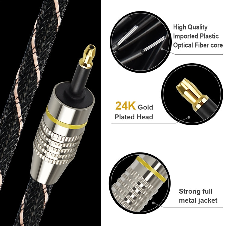 1.5m EMK OD6.0mm Square Port to Round Port Set-top Box Digital Audio Optical Fiber Connecting Cable -  by EMK | Online Shopping UK | buy2fix