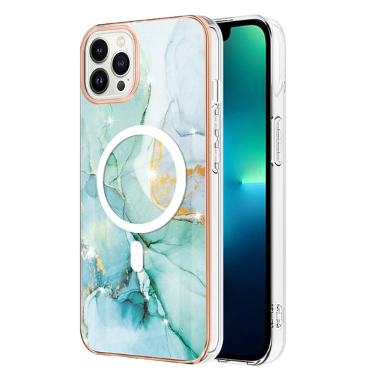 For iPhone 13 Pro Marble Pattern Dual-side IMD Magsafe TPU Phone Case(Green 003) - iPhone 13 Pro Cases by buy2fix | Online Shopping UK | buy2fix