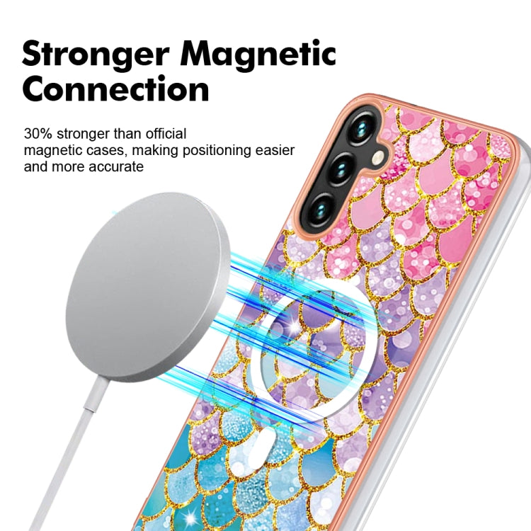 For Samsung Galaxy A54 5G Marble Pattern Dual-side IMD Magsafe TPU Phone Case(Colorful Scales) - Galaxy Phone Cases by buy2fix | Online Shopping UK | buy2fix