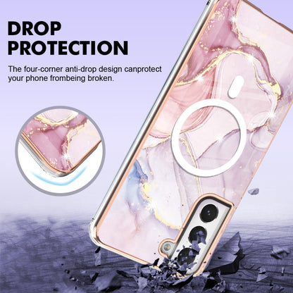 For Samsung Galaxy S21 FE 5G Marble Pattern Dual-side IMD Magsafe TPU Phone Case(Rose Gold 005) - Galaxy Phone Cases by buy2fix | Online Shopping UK | buy2fix