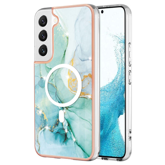 For Samsung Galaxy S23 5G Marble Pattern Dual-side IMD Magsafe TPU Phone Case(Green 003) - Galaxy S23 5G Cases by buy2fix | Online Shopping UK | buy2fix