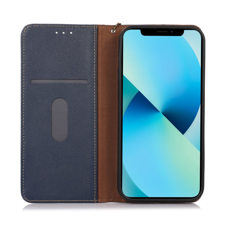 For Samsung Galaxy M34 5G KHAZNEH Nappa Top Layer Cowhide Leather Phone Case(Blue) - Galaxy Phone Cases by buy2fix | Online Shopping UK | buy2fix