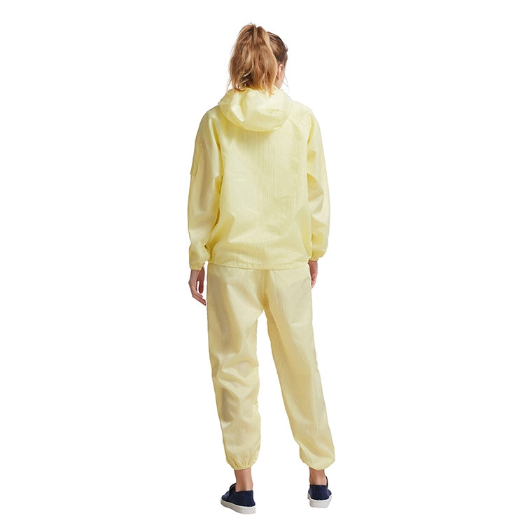 Striped Anti-static Split Hood Dust-proof Work Suit, Size:XL(Yellow) - Protective Clothing by buy2fix | Online Shopping UK | buy2fix