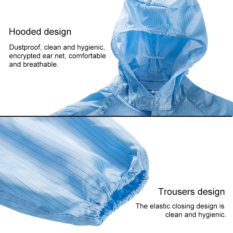 Striped Anti-static Split Hood Dust-proof Work Suit, Size:XXL(White) - Protective Clothing by buy2fix | Online Shopping UK | buy2fix