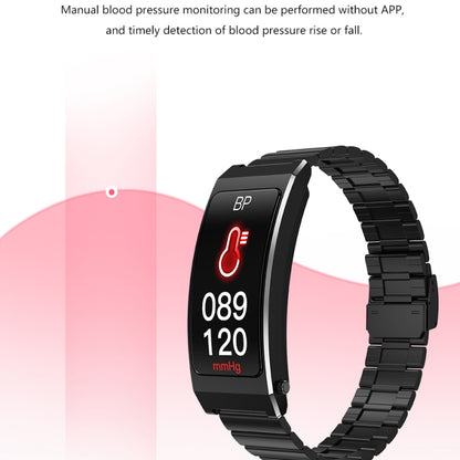 K13S 1.14 inch TFT Screen Slub Steel Strap Smart Calling Bracelet Supports Sleep Management/Blood Oxygen Monitoring(Black) - Smart Wristbands by buy2fix | Online Shopping UK | buy2fix