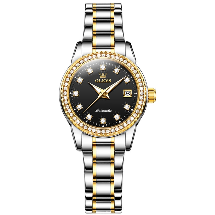 OLEVS 7003 Women Multifunctional Waterproof Mechanical Watch(Gold + Black) - Metal Strap Watches by OLEVS | Online Shopping UK | buy2fix