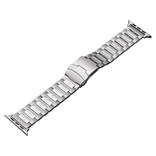 For Apple Watch Series 3 42mm Safety Buckle Titanium Steel Watch Band(Silver) - Watch Bands by buy2fix | Online Shopping UK | buy2fix