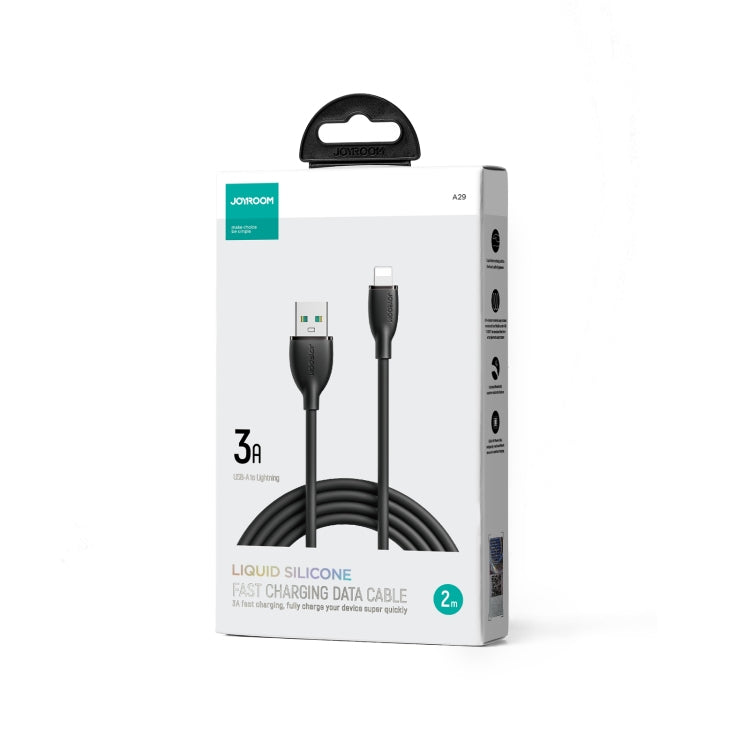 JOYROOM SA29-AL3 3A USB to 8 Pin Liquid Silicone Fast Charging Data Cable, Length: 2m(Black) - Normal Style Cable by JOYROOM | Online Shopping UK | buy2fix