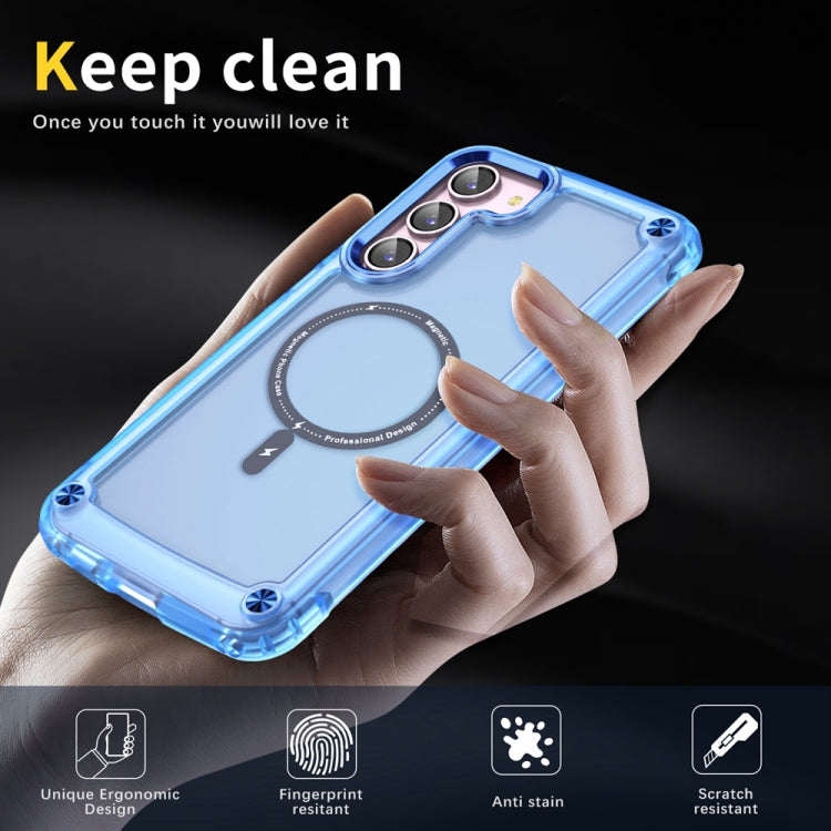 For Samsung Galaxy S22+ 5G Skin Feel TPU + PC MagSafe Magnetic Phone Case(Transparent Blue) - Galaxy S22+ 5G Cases by buy2fix | Online Shopping UK | buy2fix