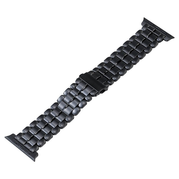 For Apple Watch 42mm Five Beads Titanium Steel Watch Band(Black) - Watch Bands by buy2fix | Online Shopping UK | buy2fix