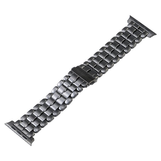 For Apple Watch Series 9 45mm Five Beads Titanium Steel Watch Band(Grey) - Watch Bands by buy2fix | Online Shopping UK | buy2fix