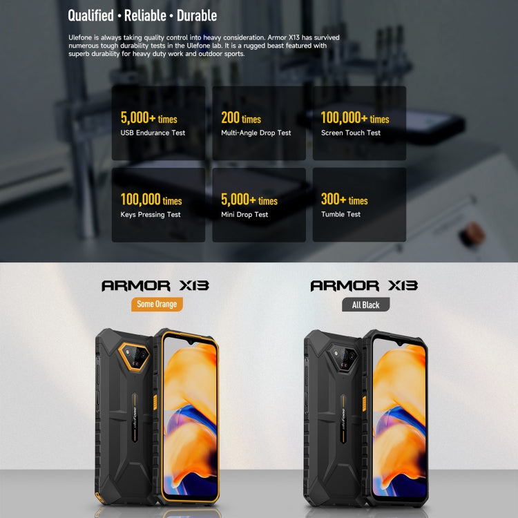 Ulefone Armor X13, 6GB+64GB, IP68/IP69K Rugged Phone, 6.52 inch Android 13 MediaTek Helio G36 Octa Core, Network: 4G, NFC, OTG(Some Orange) - Ulefone by Ulefone | Online Shopping UK | buy2fix