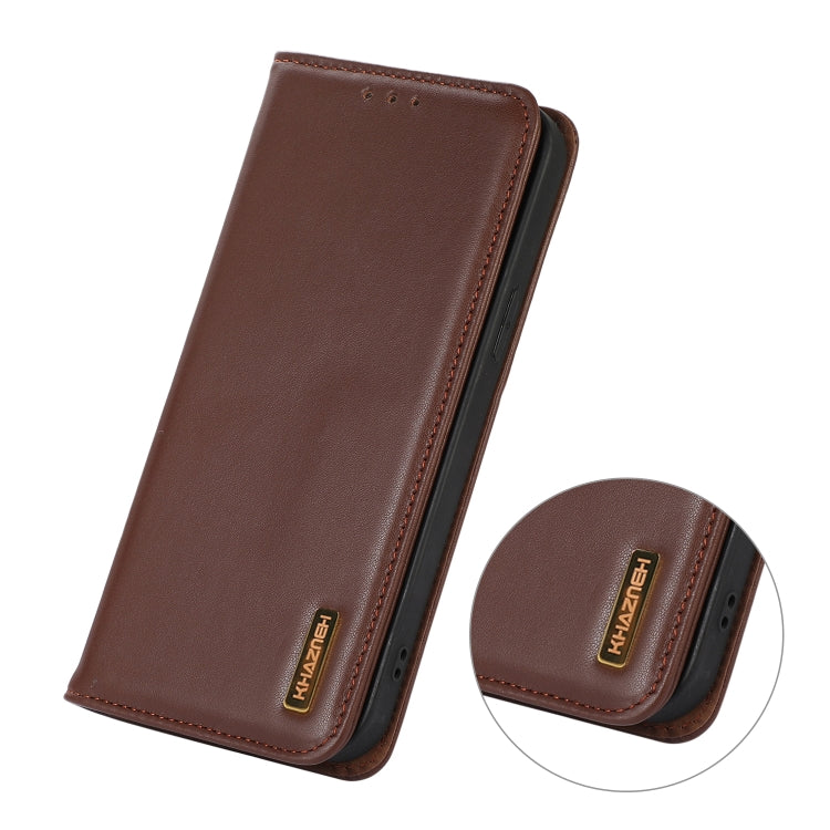 For Nothing Phone 2 KHAZNEH Nappa Top Layer Cowhide Leather Phone Case(Brown) - More Brand by buy2fix | Online Shopping UK | buy2fix