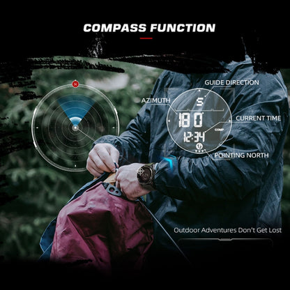 NORTH EDGE ALPS Outdoor Waterproof Men Carbon Fiber Digital Nylon Strap Smart Sports Watch(Black) - Sport Watches by NORTH EDGE | Online Shopping UK | buy2fix