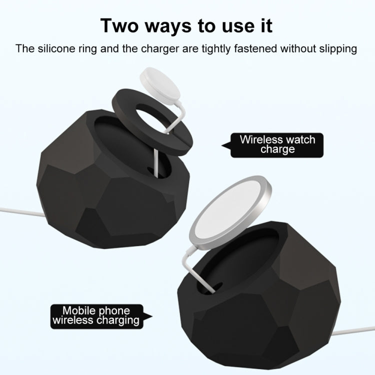 Diamond-shaped 2 in 1 Wireless Charging Silicone Base(Black) - Charger / Holder by buy2fix | Online Shopping UK | buy2fix