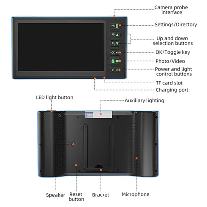 T23 5.5mm Single Lens 7 inch Screen Industrial Endoscope, Spec:2m Tube -  by buy2fix | Online Shopping UK | buy2fix