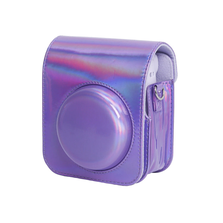 For FUJIFILM instax mini 12 Laser Full Body Leather Case Camera Bag with Strap(Purple) - Leather Bag by buy2fix | Online Shopping UK | buy2fix