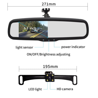 PZ705 422-A 4.3 inch TFT LCD Car Rear View Monitor for Car Rearview Parking Video Systems - In Car by buy2fix | Online Shopping UK | buy2fix