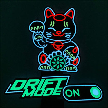 EL Luminous Car Stickers Cold Light Car Stickers Car Luminous Pattern Decoration(Tik Tok) - Decorative Sticker by buy2fix | Online Shopping UK | buy2fix