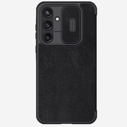 For Samsung Galaxy A55 NILLKIN QIN Series Pro Sliding Camera Cover Design Leather Phone Case(Black) - Galaxy Phone Cases by NILLKIN | Online Shopping UK | buy2fix