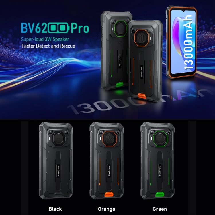 Blackview BV6200 Pro, 6GB+128GB, IP68/IP69K/MIL-STD-810H, 6.56 inch Android 13 MediaTek Helio P35 Octa Core, Network: 4G, OTG, NFC(Black) - Blackview by Blackview | Online Shopping UK | buy2fix